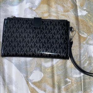 Michael Kors black accordion wristlet wallet